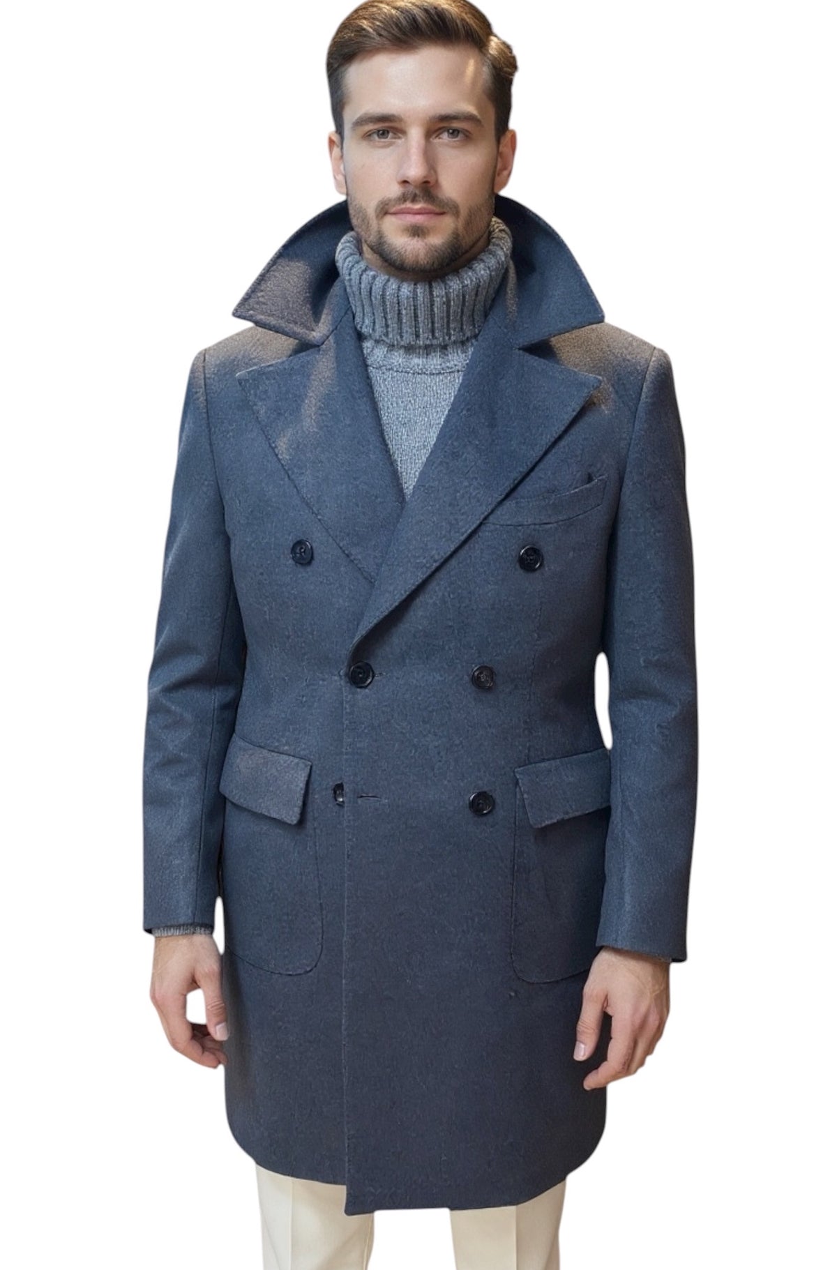 MARK MIDOR CAPPOTTO DOPPIOPETTO IN LANA E CASHMERE GRIGIO