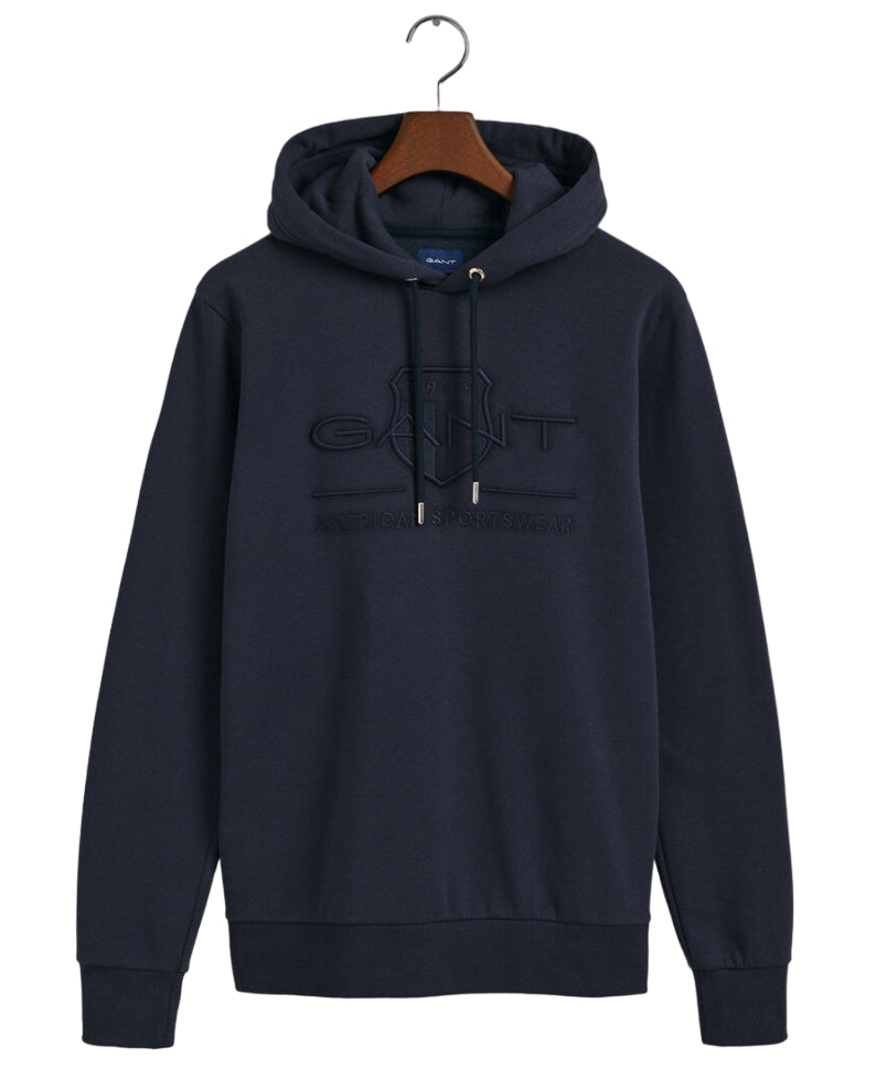 GANT FELPA TONAL ARCHIVE SHIELD CON CAPPUCCIO EVENING BLUE