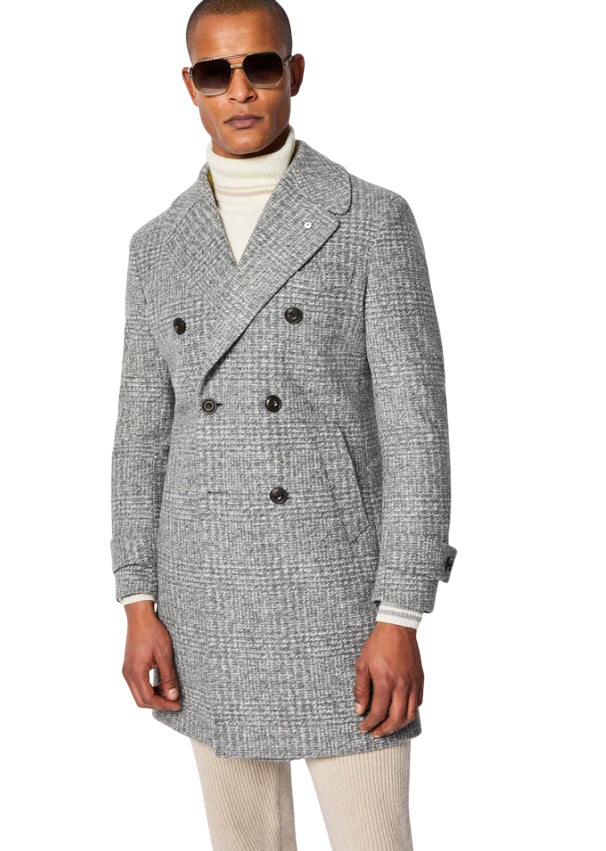 LBM 1911 SPORT CAPPOTTO CHESTERFIELD IN JERSEY GRIGIO CHIARO