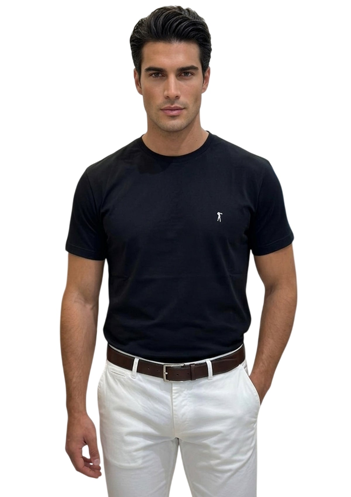 MARK MIDOR T-SHIRT IN FILO DI SCOZIA COLORE NERO