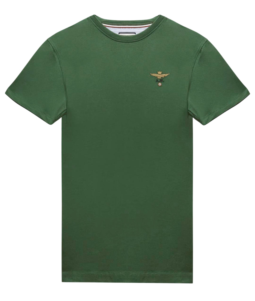 AERONAUTICA MILITARE T-SHIRT BASICA IN COTONE VERDE