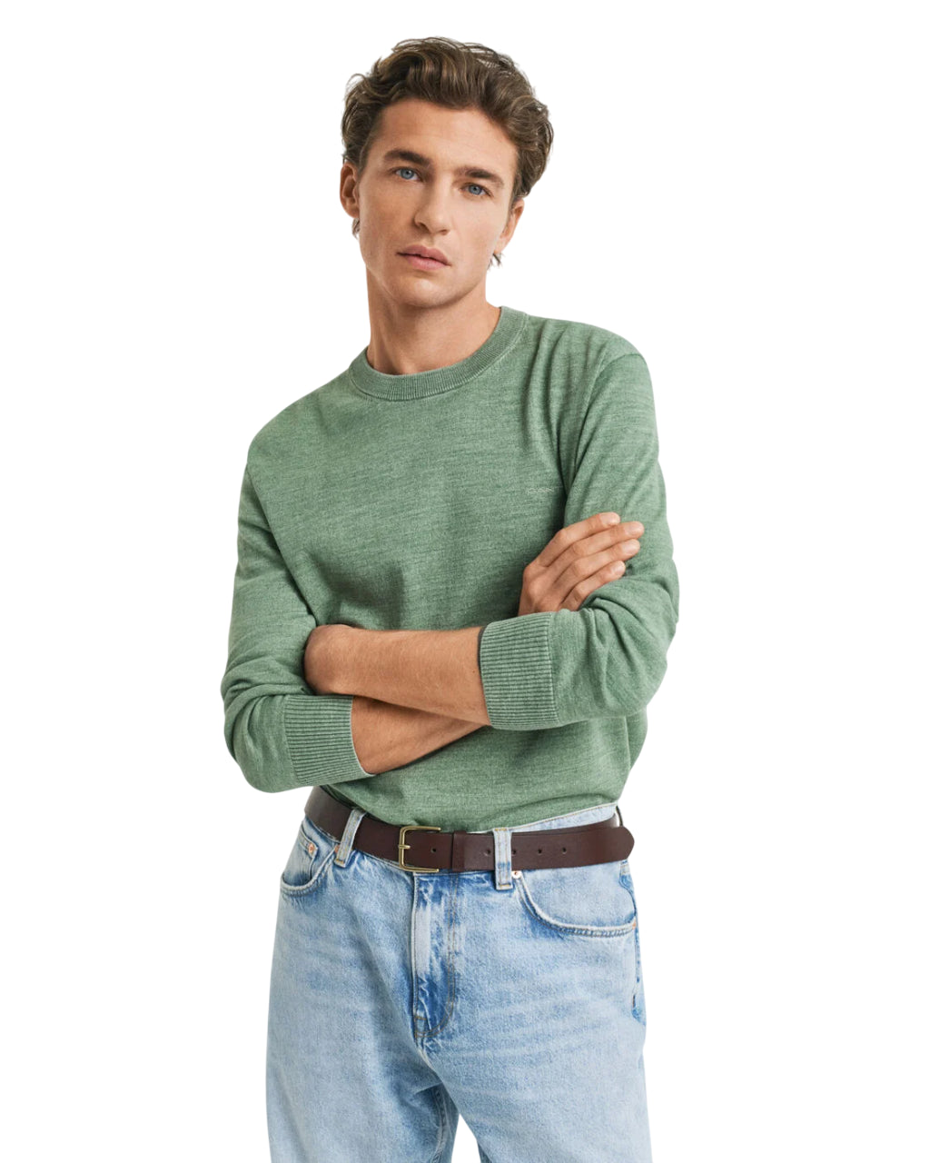 GANT UOMO FELPA GIROCOLLO SUNFADED KALAMATA GREEN