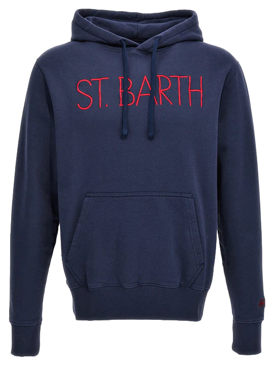 MC2 SAINT BARTH FELPA CON CAPPUCCIO LOGO BLU