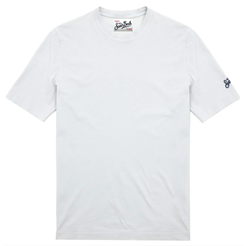 MC2 SAINT BARTH T-SHIRT ORSON IN FRESH COTTON CREPE BIANCO
