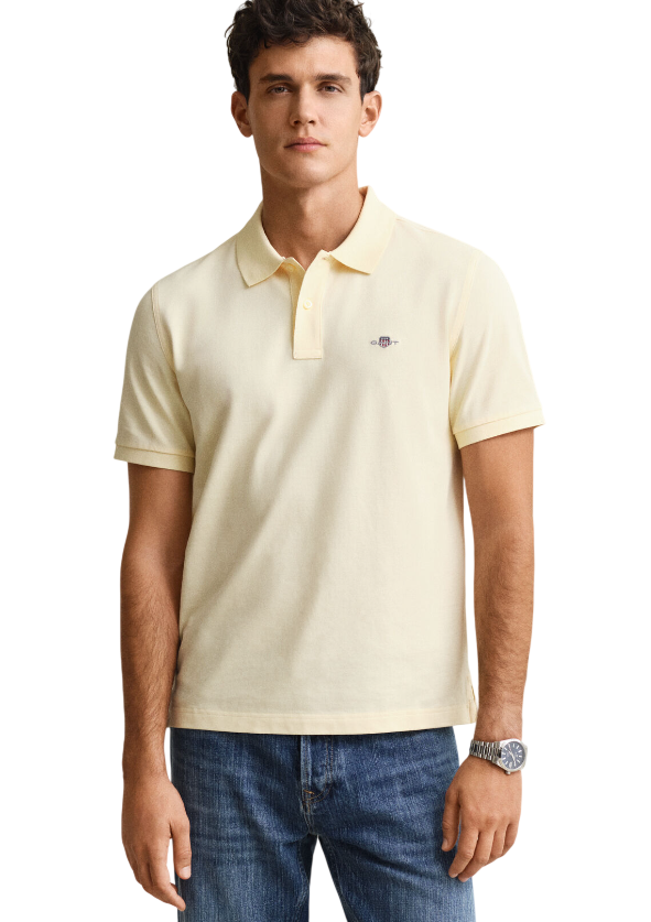 GANT POLO SHIELD PIQUE REGULAR FIT VANILLA YELLOW