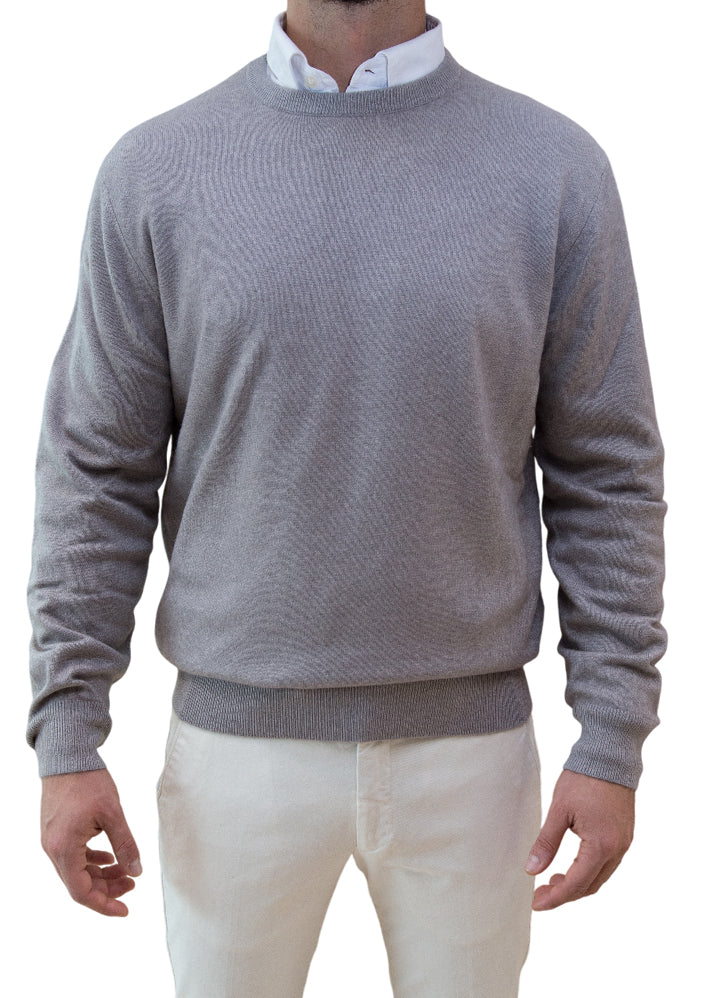 MARK MIDOR MAGLIA GIROCOLLO IN CASHMERE 100% TORTORA