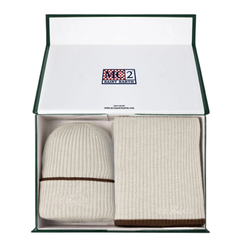 MC2 SAINT BARTH KIT CAPPELLO E SCIARPA MC2 SAINT BARTH OFF WHITE