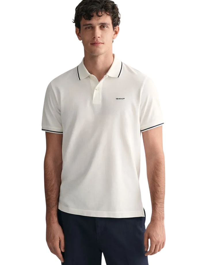 GANT POLO TIPPING SS PIQUE WHITE