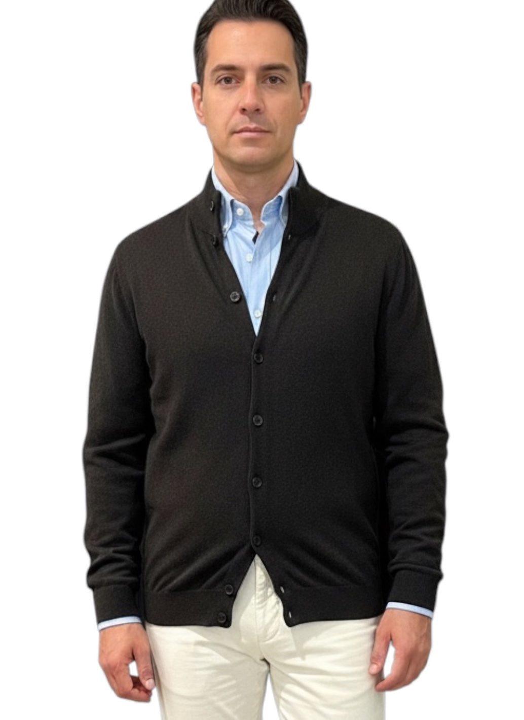 MARK MIDOR CARDIGAN MISTO LANA E CASHMERE COLORE MARRONE BRUNO