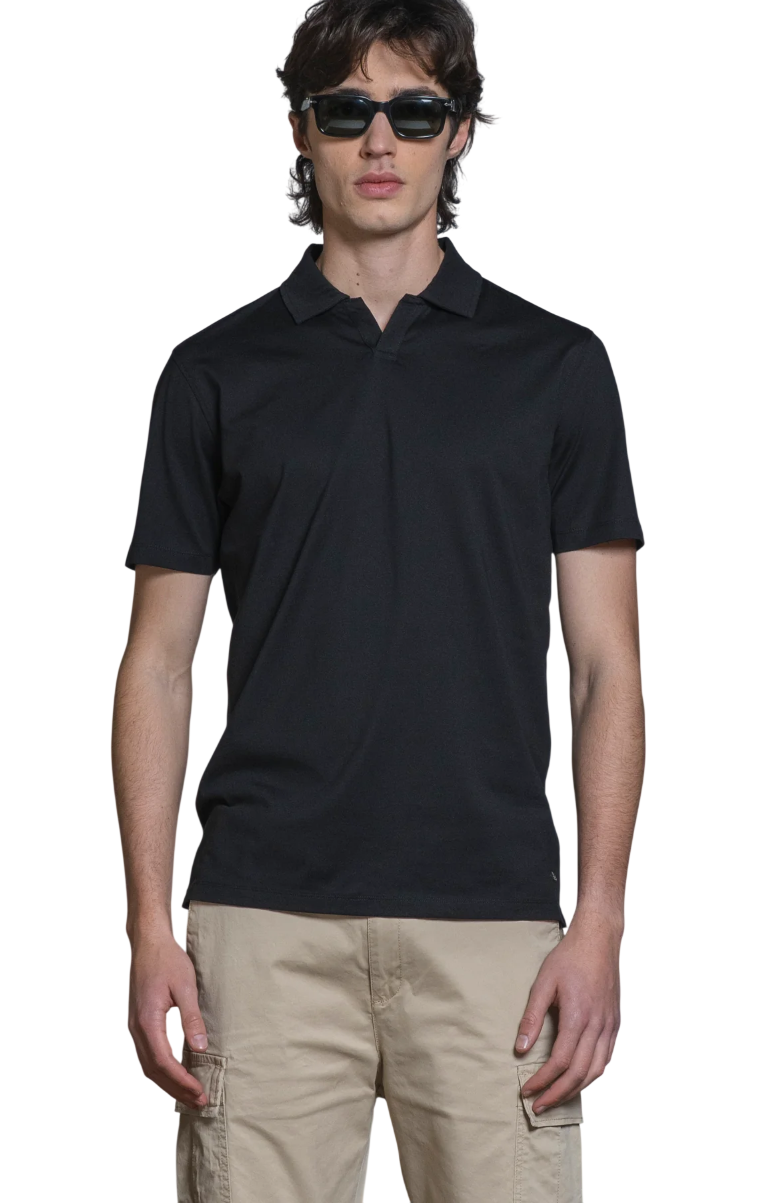 IMPURE POLO JAMIE SKIPPER MERCERIZED JERSEY NERO