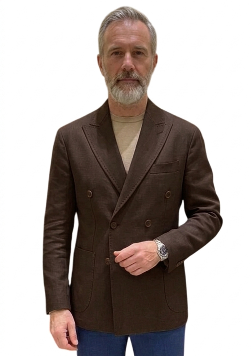 MARK MIDOR GIACCA DOPPIO PETTO TESSUTO LISCIO COLORE BRUCIATO