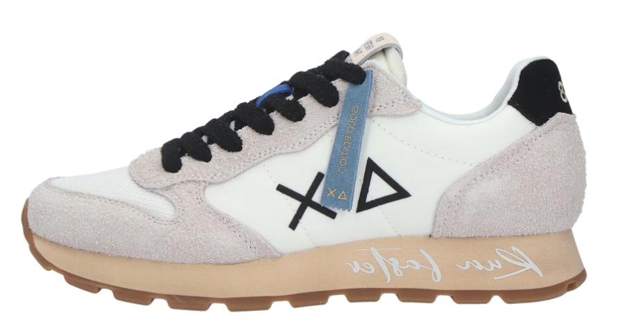 SUN68 SNEAKERS UOMO TOM VINTAGE BIANCO PANNA NERO