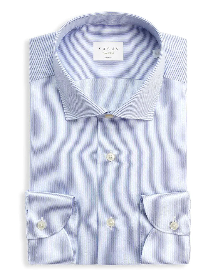 XACUS CAMICIA TRAVEL SHIRT TAILOR FIT RIGHE PICCOLE