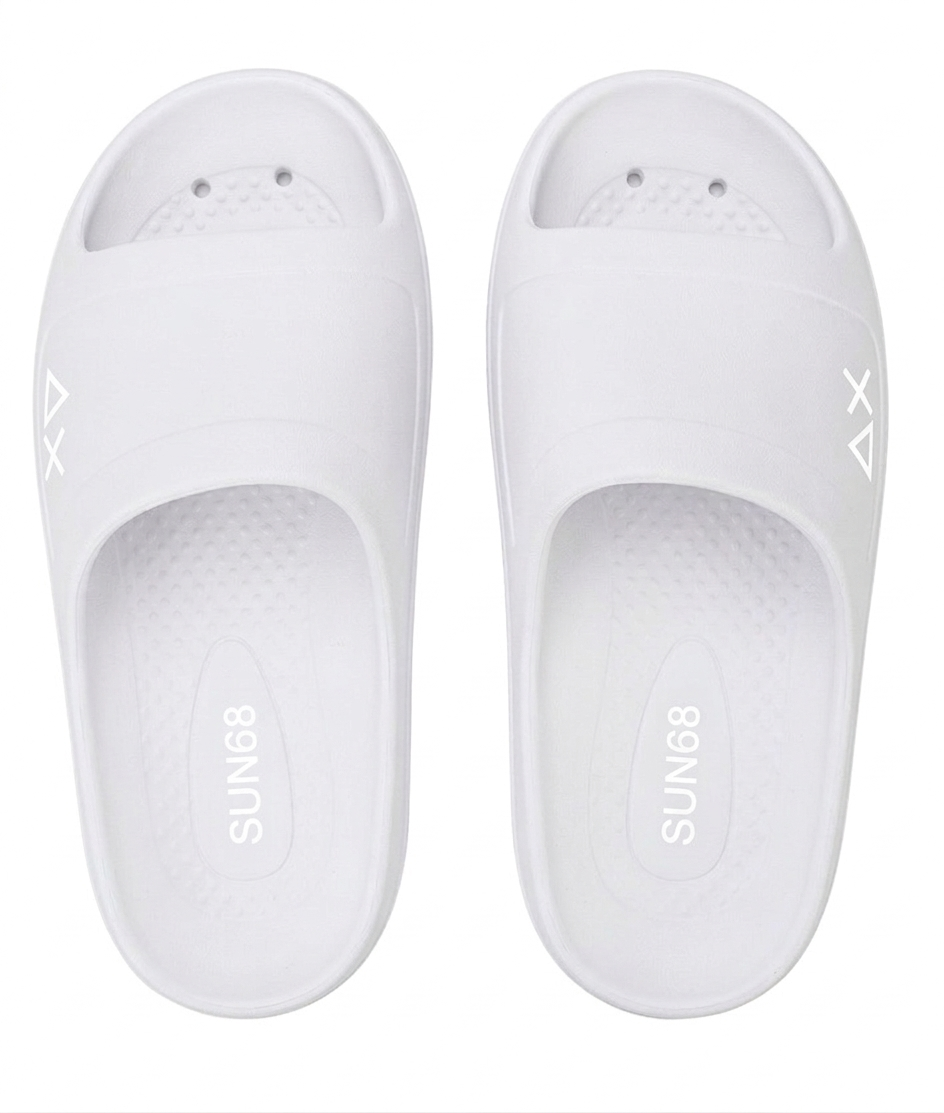 SUN68 DONNA CIABATTE MONOBLOCK IN PU BIANCO