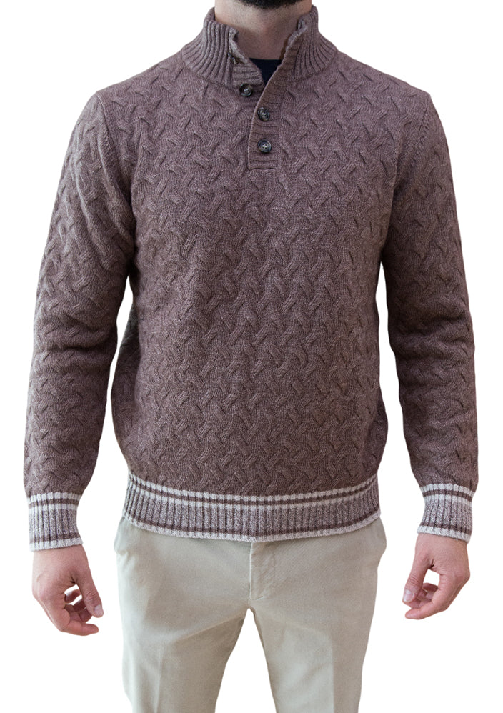 MARK MIDOR PULLOVER LAVORAZIONE A TRECCE COLORE CORDA