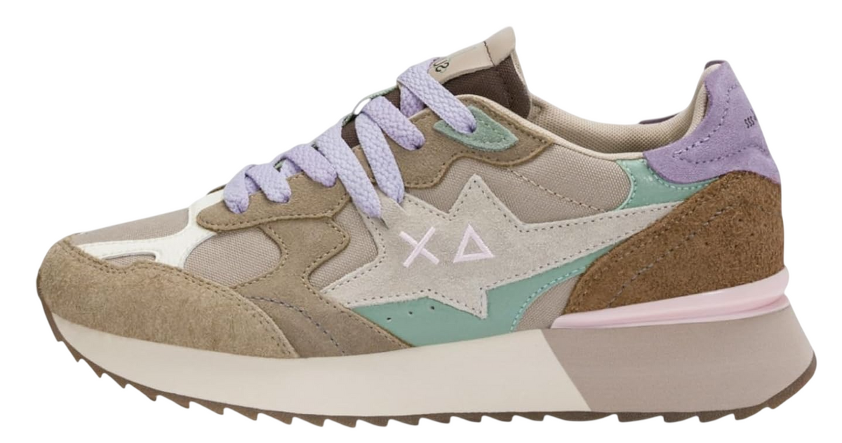 SUN68 SNEAKERS DONNA STARGIRL MULTI BEIGE SCURO