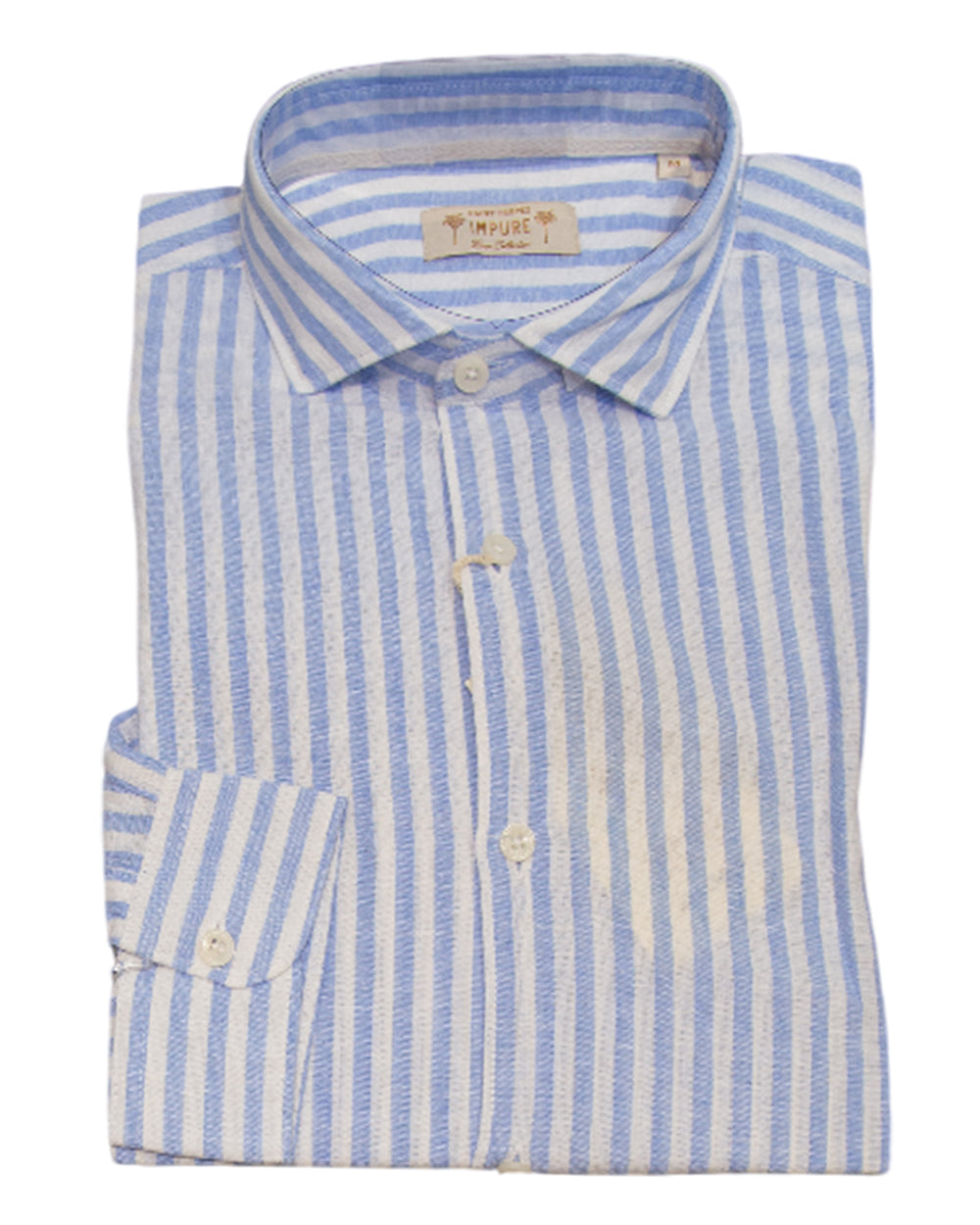 IMPURE CAMICIA FRENCH COLLAR SLIM COTTON A RIGHE