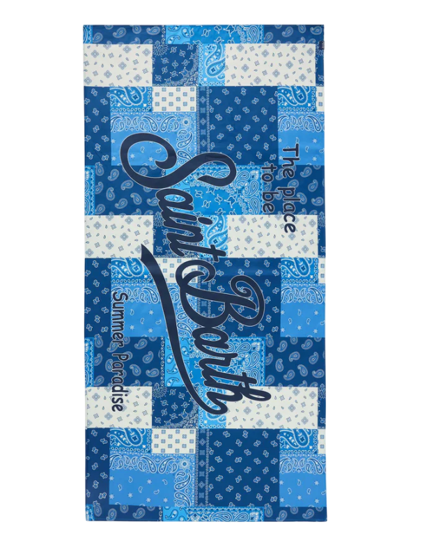 MC2 SAINT BARTH TELO MARE IN MICROFIBRA STAMPA FOULARD BLU