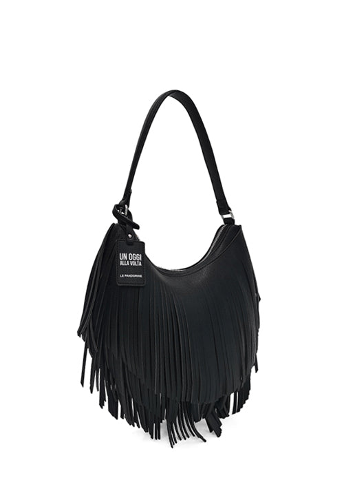 LE PANDORINE BORSA MINI FRINGE BLACK