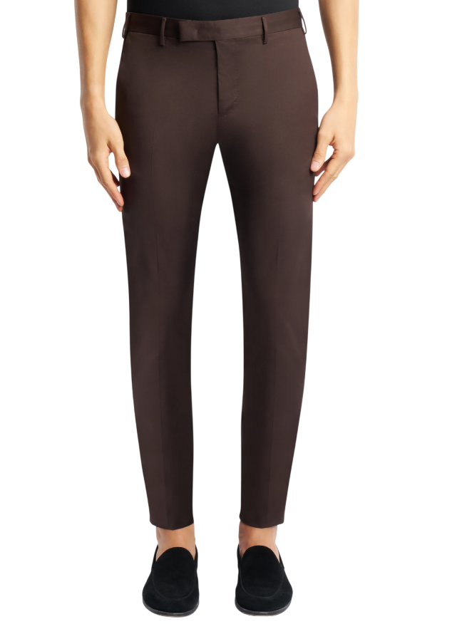 PT01 PANTALONI DIECI IN COTONE STRETCH COLORE MARRONE MEDIO