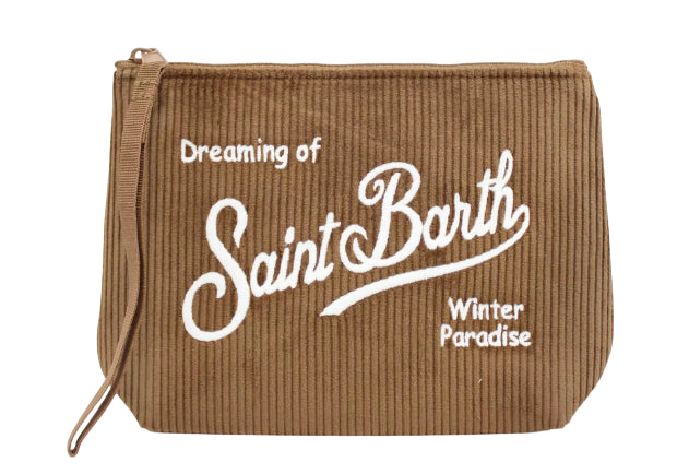 MC2 SAINT BARTH POCHETTE ALINE CORDUROY BEIGE SCURO