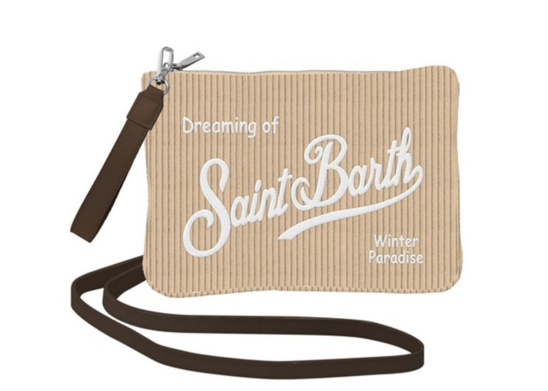 MC2 SAINT BARTH POCHETTE PARISIENNE CORDUROY VELLUTO BEIGE