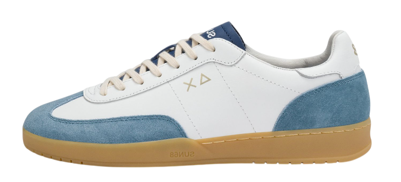SUN68 SNEAKERS CALIFORNIA SUN LEATHER BIANCO AVIO