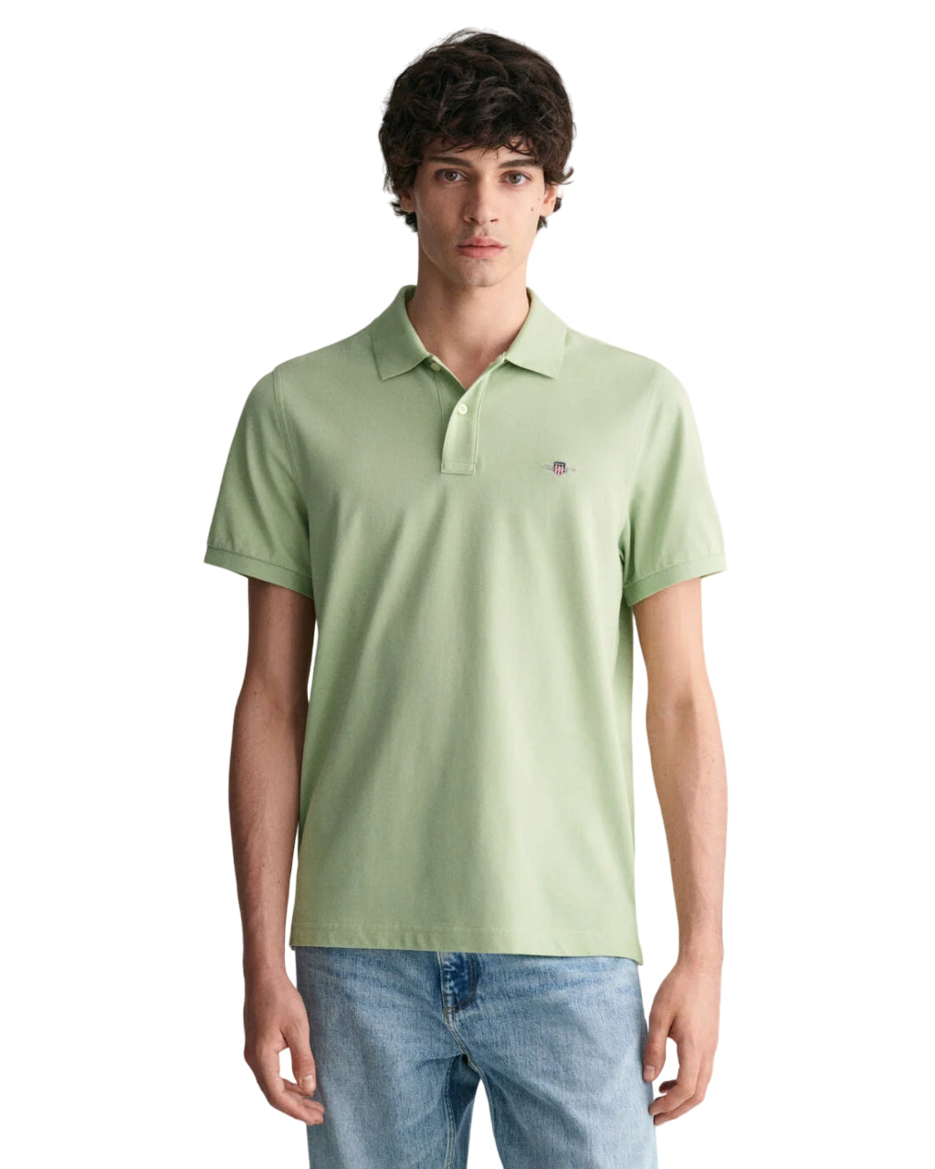 GANT POLO SHIELD IN PIQUE REGULAR FIT VERDE MILKY MATCH