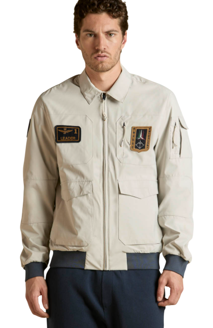 AERONAUTICA MILITARE GIACCA PILOT IN TESSUTO TECNICO BIANCO GHIACCIO
