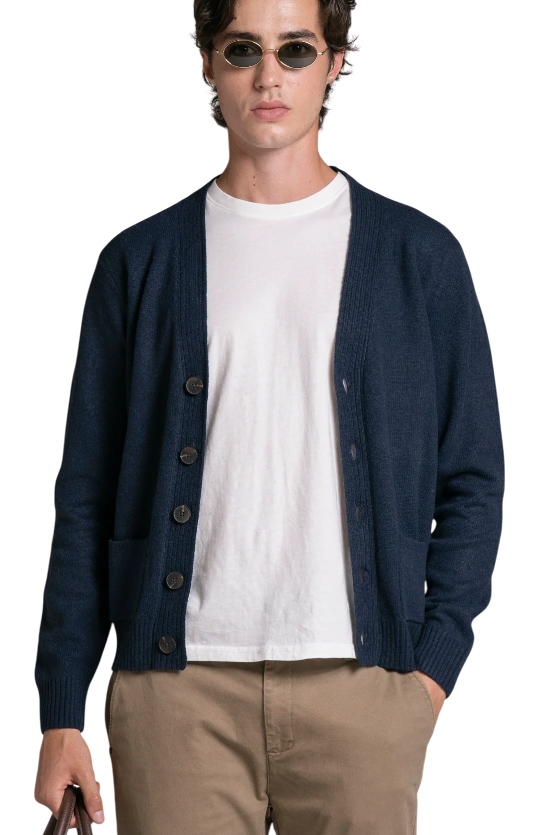 IMPURE CHAD CARDIGAN IN LAMBSWOOL BLU NAVY