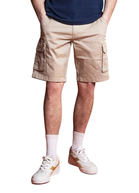 IMPURE BERMUDA CARGO IN COTONE ELASTICIZZATO COMFORT FIT DESERT