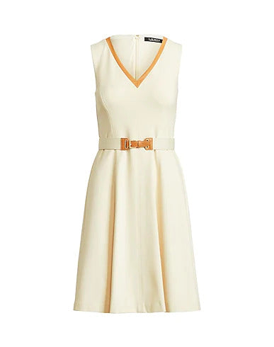 LAUREN RALPH LAUREN ABITO CORTO SVASATO COLORE CREMA & MASCARPONE