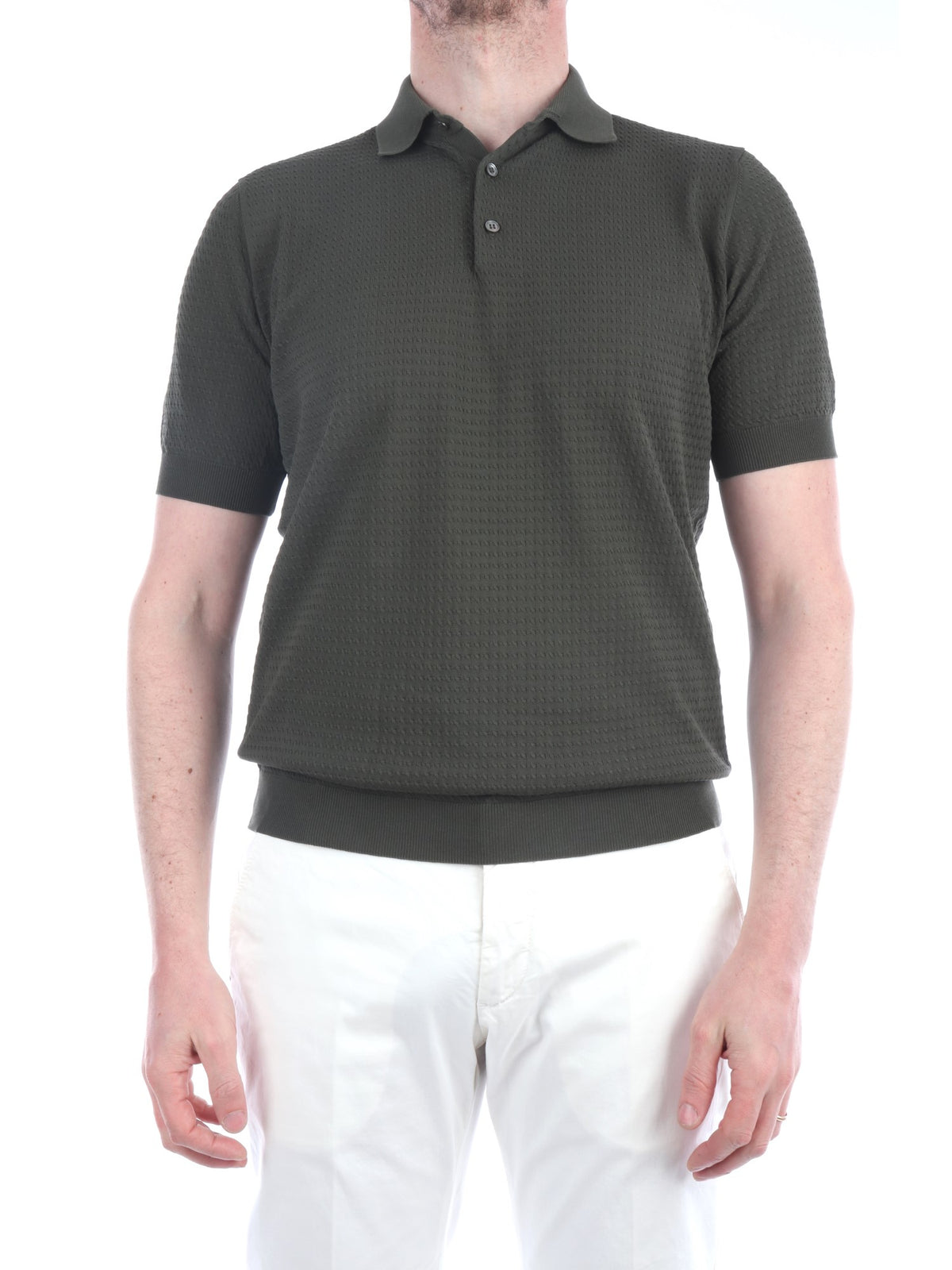 POLO TEXTURE VERDE MILITARE