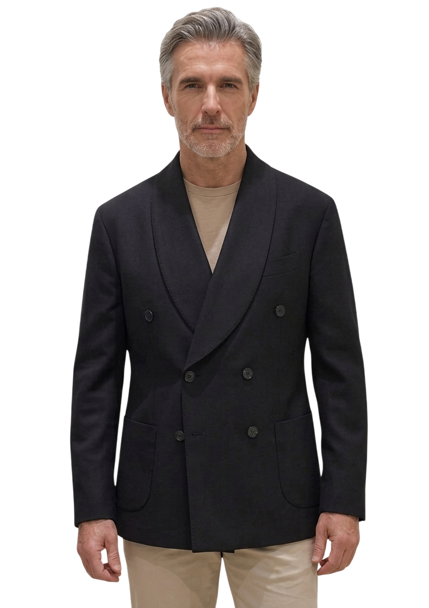 MARK MIDOR GIACCA DOPPIO PETTO SCIALLATO COLORE NERO
