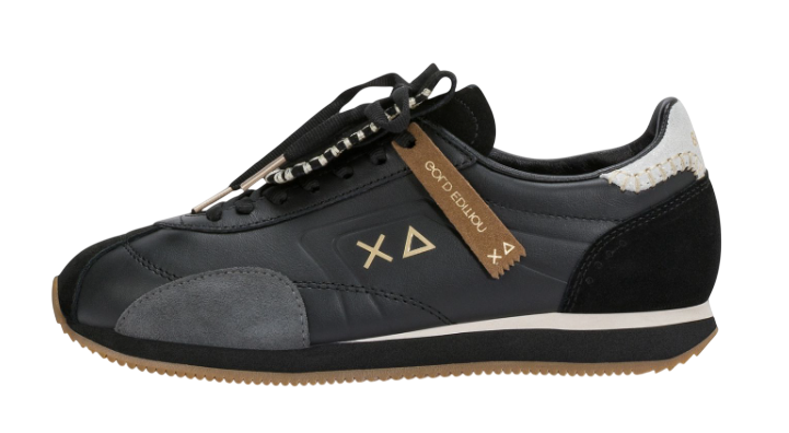 SUN68 SNEAKERS DONNA EASY RUNNER IN PELLE NERO