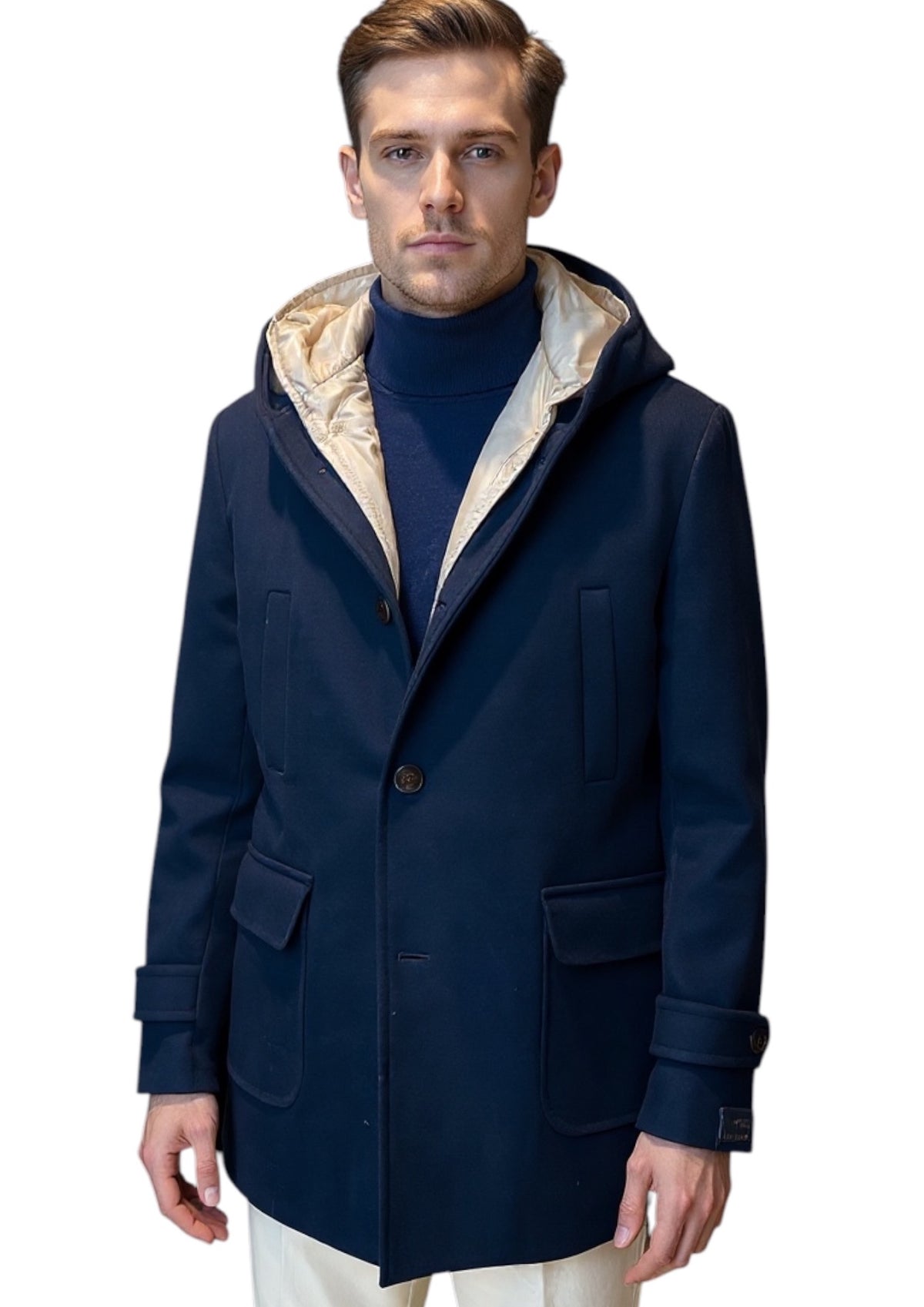 MARK MIDOR MONTGOMERY IN LANA COLORE BLU NAVY