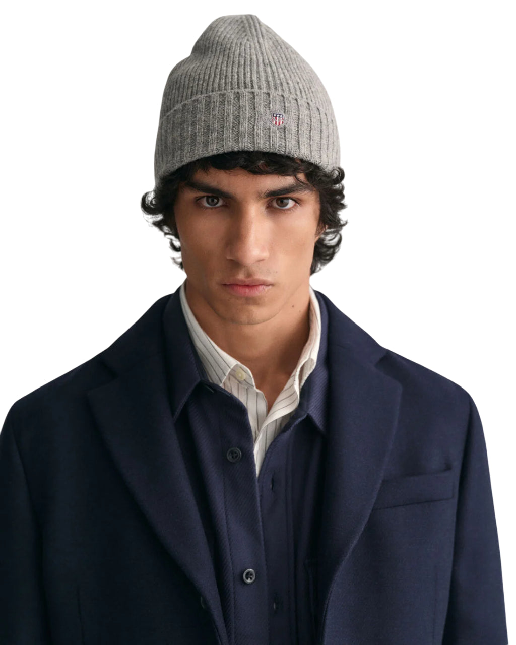 GANT BERRETTO UOMO IN LANA SHIELD GREY MELANGE