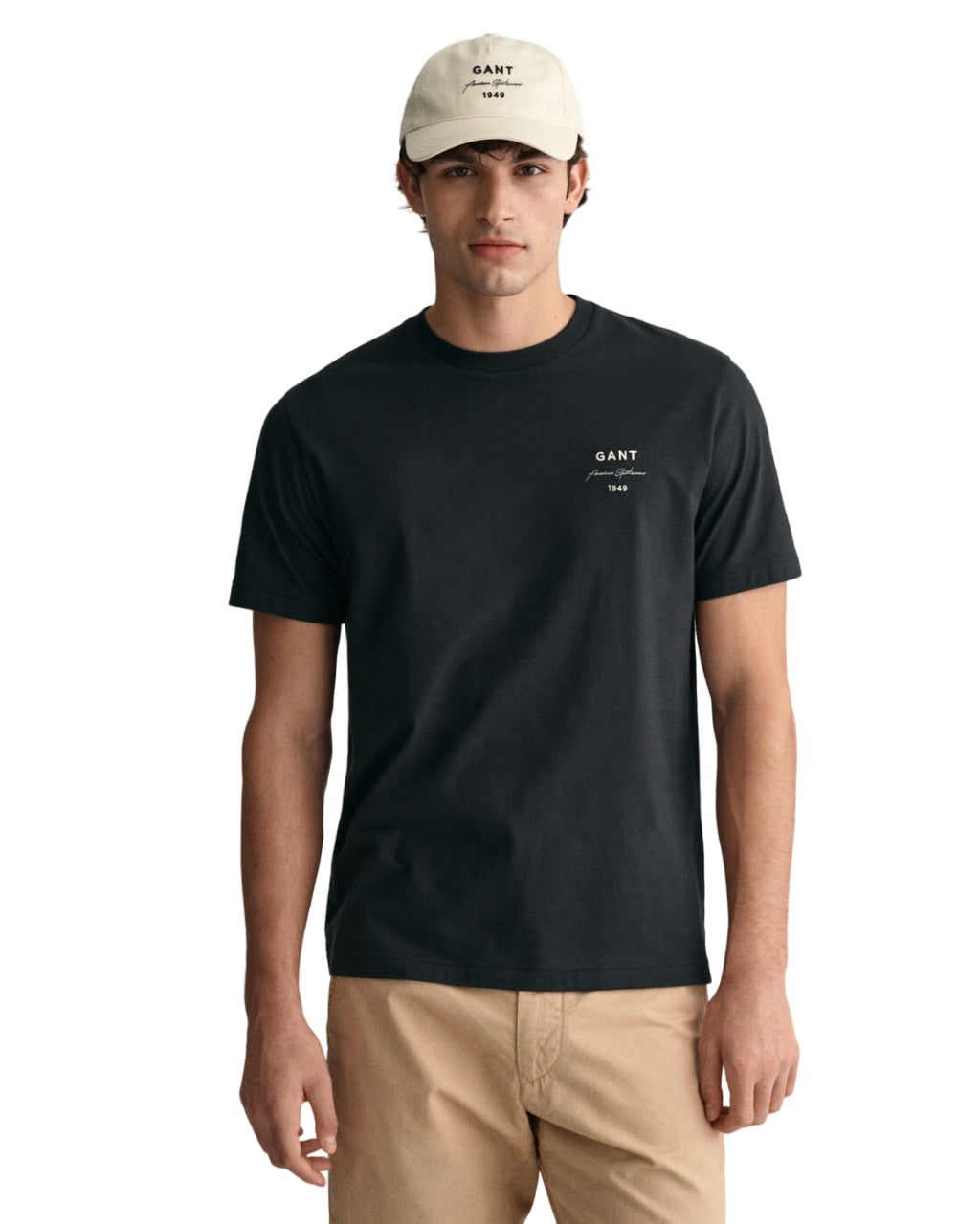 GANT T-SHIRT CON GRAFICA SCRITTA GANT NERO