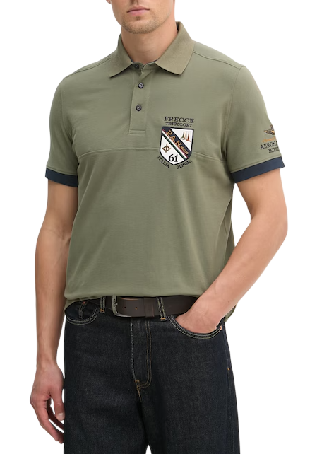 AERONAUTICA MILITARE POLO CON SCUDETTO FRECCE TRICOLORI VERDE