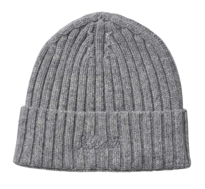 MC2 SAINT BARTH BERRETTO UOMO WENGEN WOOL IN LANA LIGHT GREY MELANGE