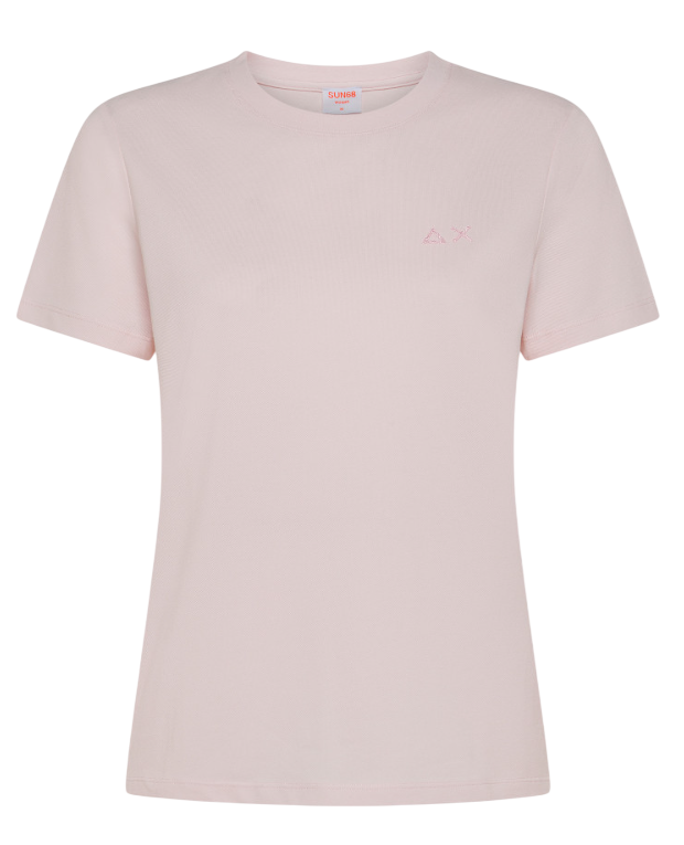 SUN68 T-SHIRT DONNA ROUND NECK PE S/S ROSA