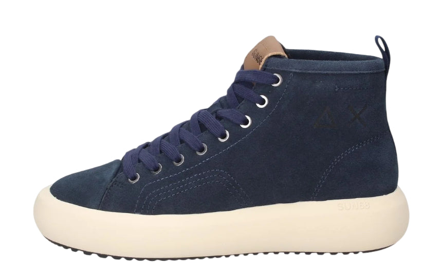 SUN68 SNEAKERS BIG BOY MIDI SUEDE NAVY BLUE