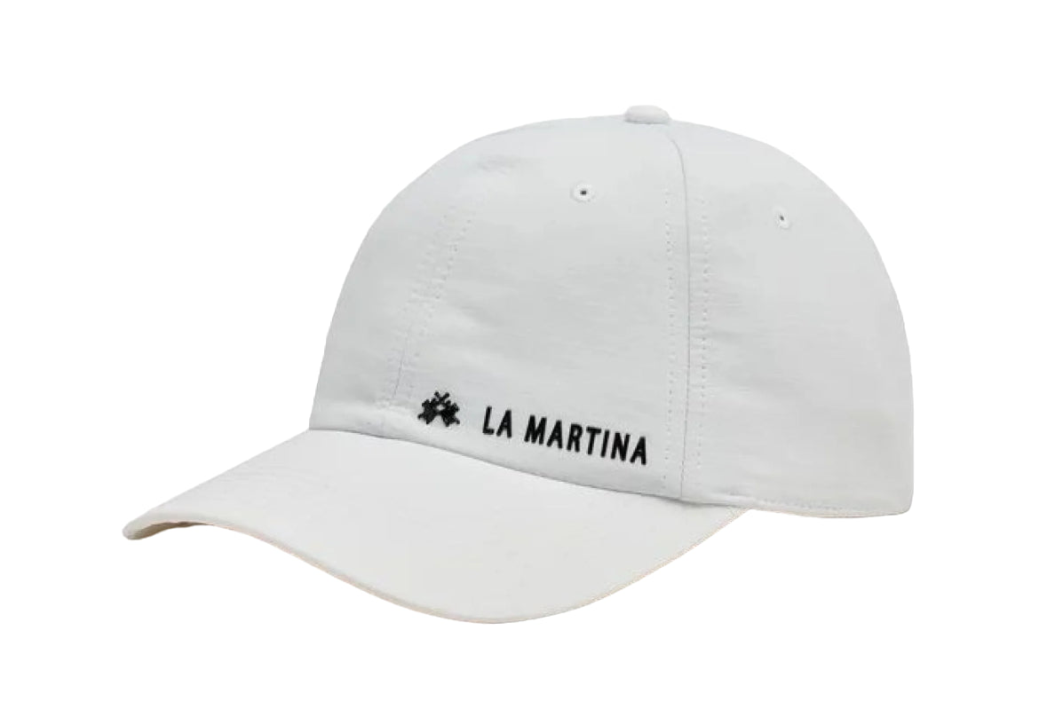 LA MARTINA CAPPELLINO BASEBALL IN TESSUTO SINTETICO BIANCO