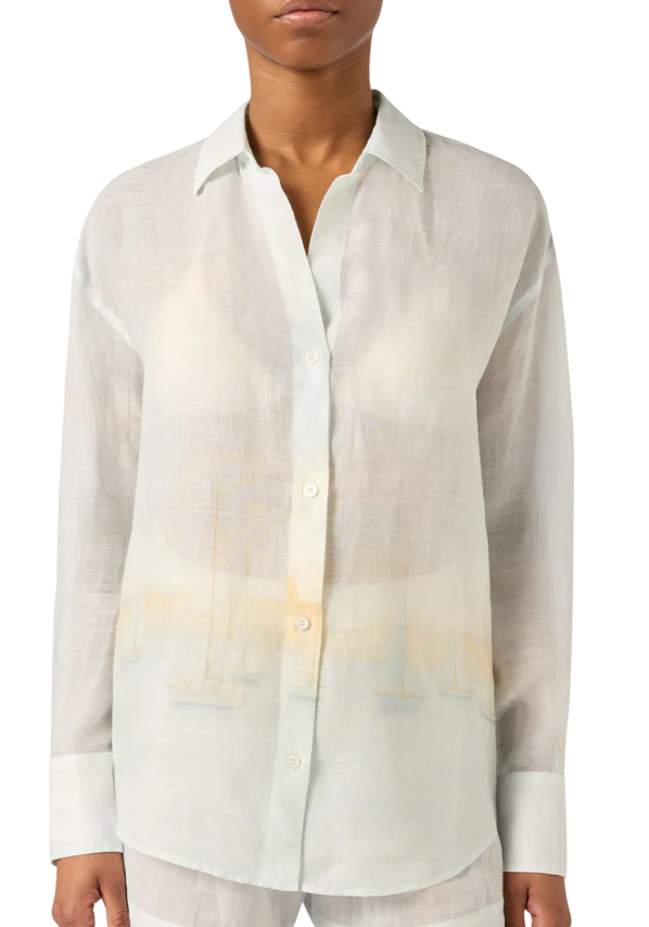 MC2 SAINT BARTH CAMICIA CRISTAL IN RAMIE CON STAMPA ST. TROPEZ