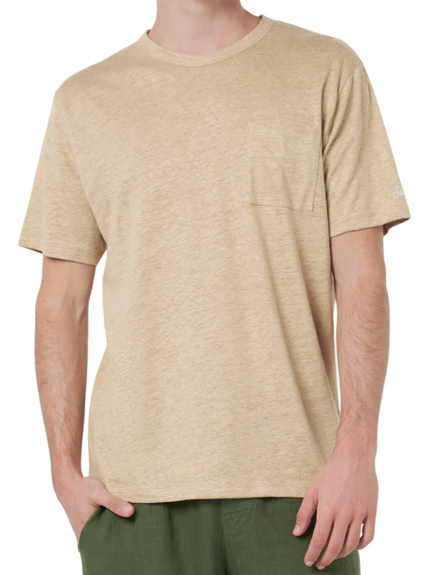 MC2 SAINT BARTH T-SHIRT DA UOMO PRESIDENT IN COTONE FIAMMATO COLORE GRANO