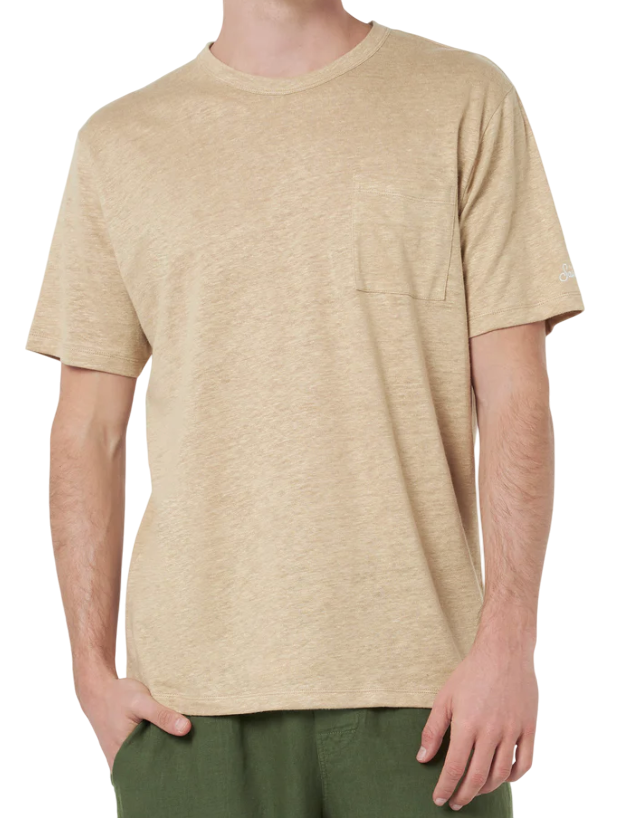 MC2 SAINT BARTH T-SHIRT DA UOMO PRESIDENT IN COTONE FIAMMATO COLORE GRANO