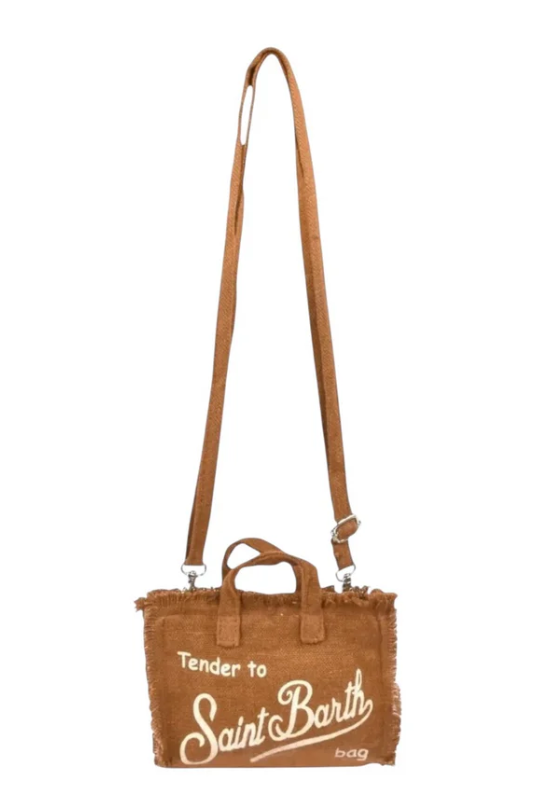 MC2 SAINT BARTH POCHETTE PHONE BAG LINEN MARRONE 1811