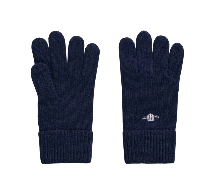 GANT GUANTI IN MAGLIA SHIELD IN LANA BLU MARINE