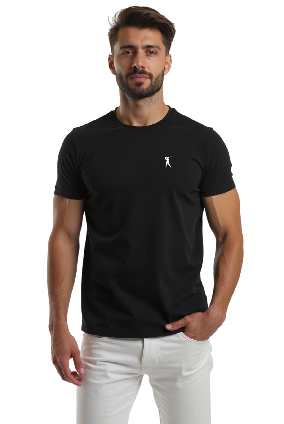 MARK MIDOR T-SHIRT IN JERSEY DI COTONE NERO