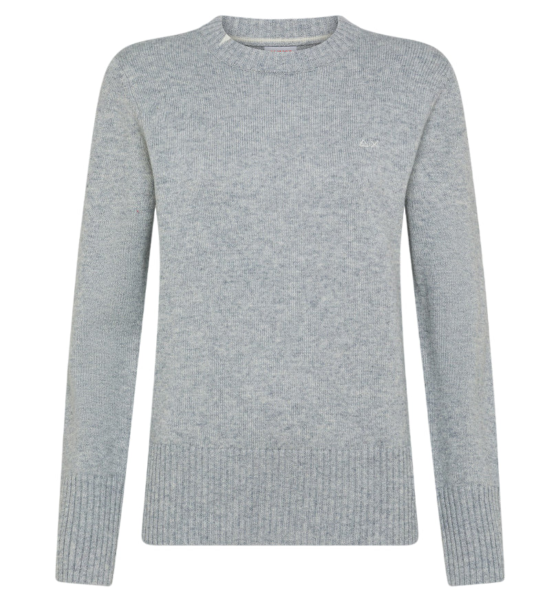 SUN68 DONNA PULLOVER ROUND NECK SOLID L/S GRIGIO MEDIO